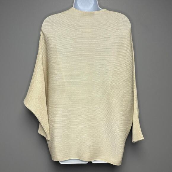 NWT Alquema Quiet Luxury Ivory Oversized Ribbed Dolman Sleeve Top Womens Sz 2 XL - Picture 3 of 7